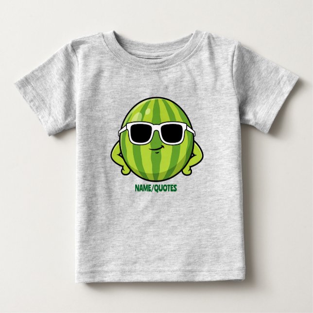 Camiseta De Bebé Cool Watermelon Sunglasses Cartoon Graphic (Anverso)