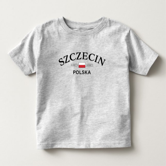 Camiseta De Bebé Coordenadas polacas de Szczecin Polska (Polonia) (Anverso)