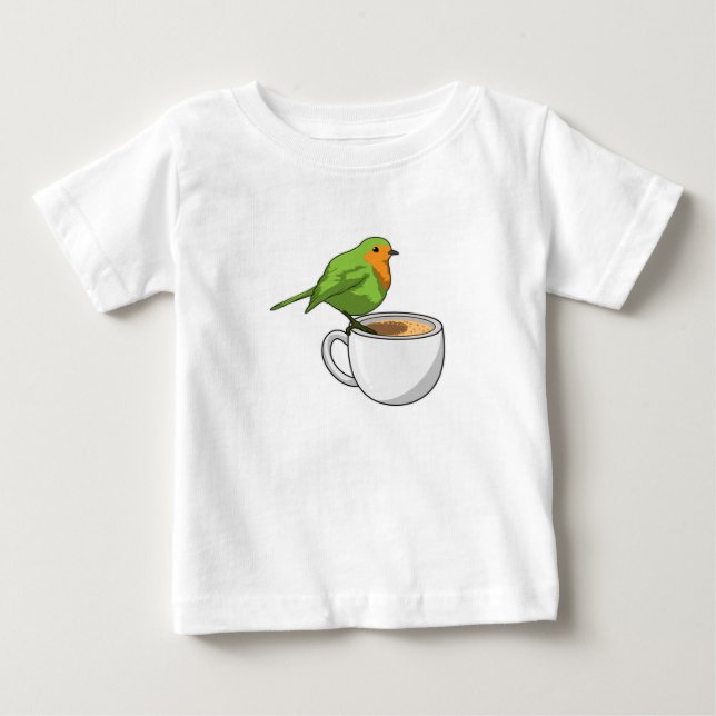 Camiseta De Bebé Copa de Café de Aves (Anverso)