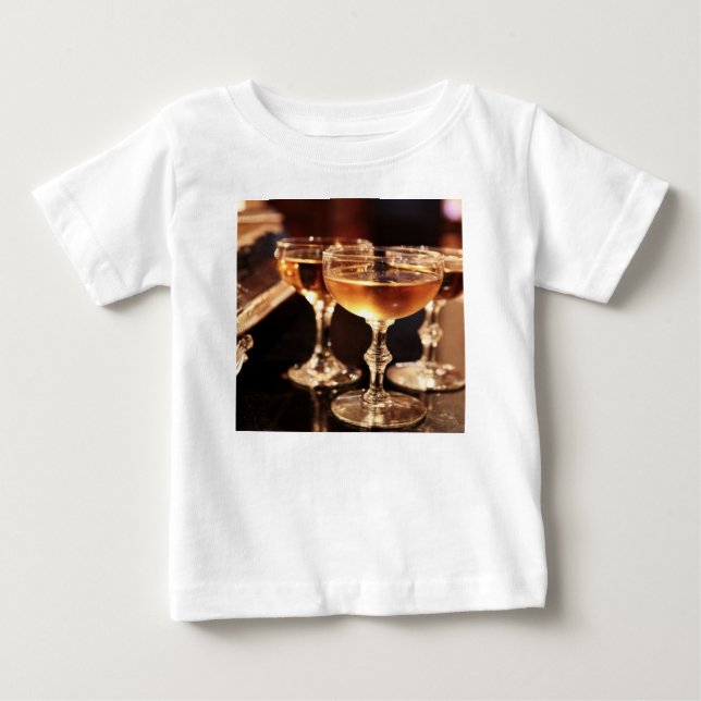 Camiseta De Bebé copa de champán brindis dorado (Anverso)