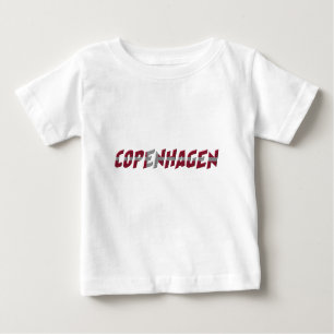Camiseta De Bebé Copenhague Dinamarca Bandera de Dinamarca Tipograf