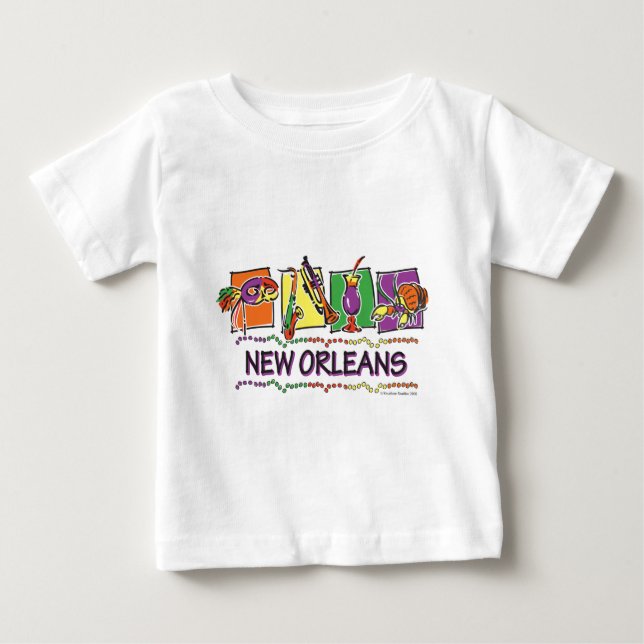 Camiseta De Bebé Copia de NEW-ORLEANS-SQUARES-eps (Anverso)