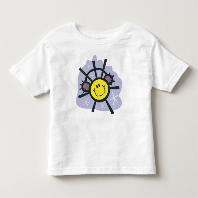 Camiseta De Bebé Copo de nieve amarillo con los manguitos del oído (Anverso)