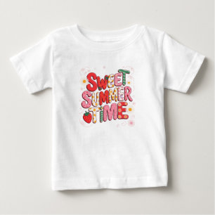 Camiseta De Bebé Coqueta de verano dulce fresa playa retro 