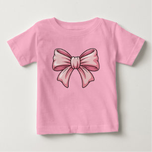 Camiseta de bebé Coquette con lazo rosa lindo