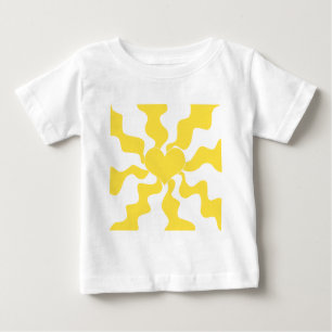 Camiseta De Bebé Corazón - Amarillo limón y blanco