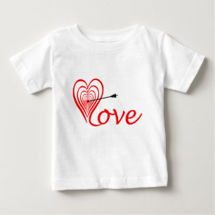 Camiseta De Bebé Corazón amor blanco con flecha