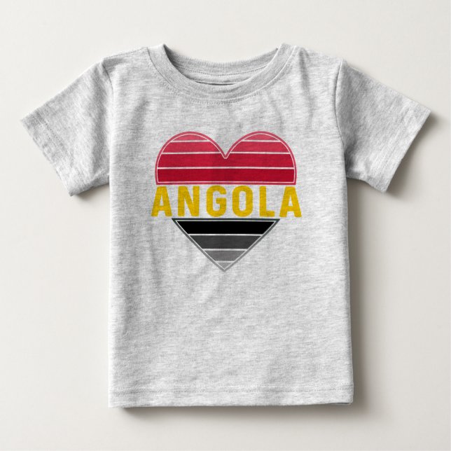 Camiseta De Bebé Corazón angoleño, amo Angola (Anverso)