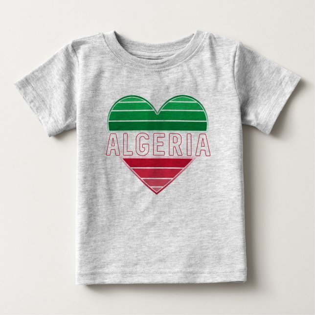 Camiseta De Bebé Corazón argelino, amo Argelia (Anverso)