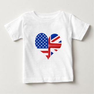 Camiseta De Bebé Corazón británico-estadounidense