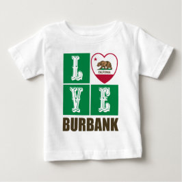 Camiseta De Bebé Corazón Burbank de Bandera Estatal de la República