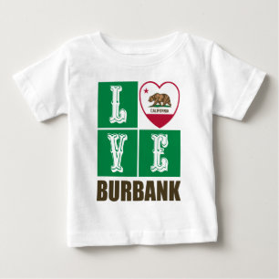 Camiseta De Bebé Corazón Burbank de Bandera Estatal de la República
