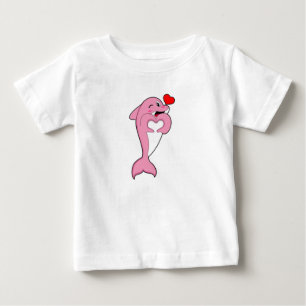 Camiseta De Bebé Corazón de Amor de Delfín