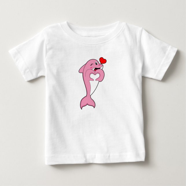 Camiseta De Bebé Corazón de Amor de Delfín (Anverso)