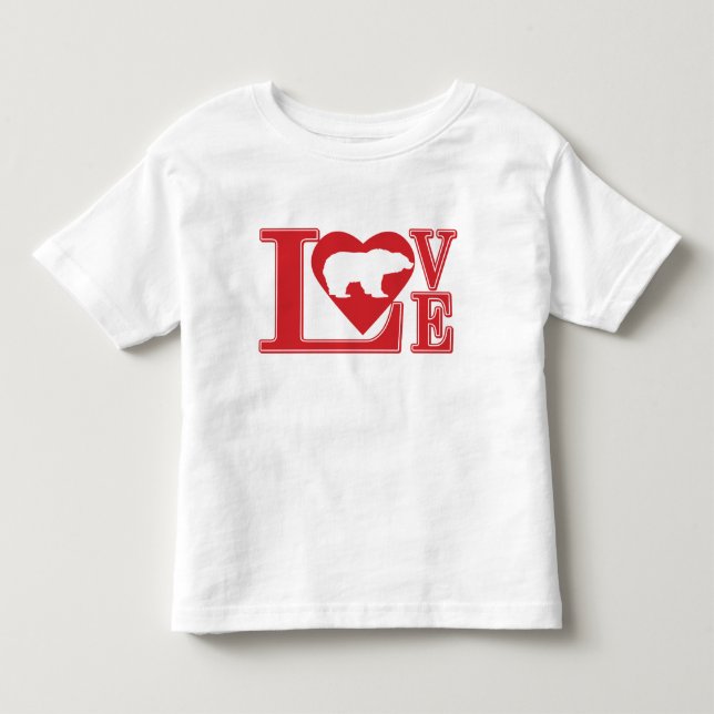Camiseta De Bebé Corazón de amor de oso (Anverso)