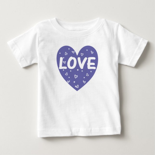 Camiseta De Bebé Corazón de amor púrpura (Anverso)