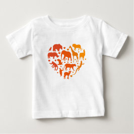 Camiseta De Bebé Corazón de animales, regalo para los amantes de lo