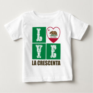 Camiseta De Bebé Corazón de bandera de la República de California,