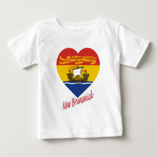 Camiseta De Bebé Corazón de bandera de Nueva Brunswick con nombre