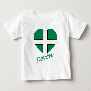 Camiseta De Bebé Corazón de bandera Devon con nombre