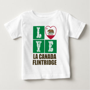 Camiseta De Bebé Corazón de bandera estatal de California, Flintrid