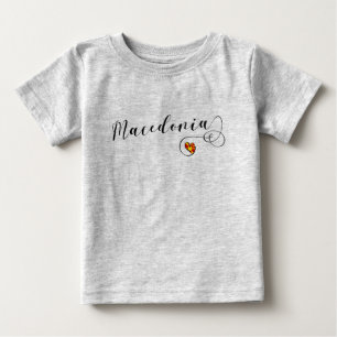 Camiseta De Bebé Corazón de bandera macedonia, Macedonia