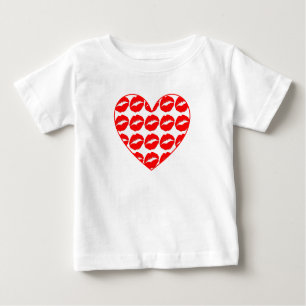 Camiseta De Bebé Corazón de besos