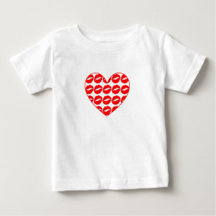 Camiseta De Bebé Corazón de besos