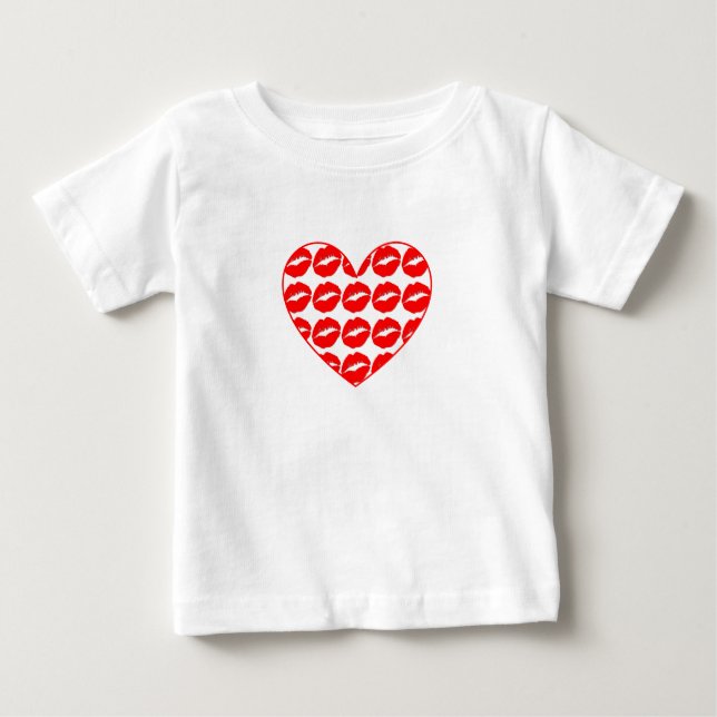 Camiseta De Bebé Corazón de besos (Anverso)