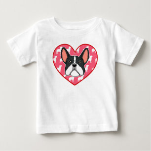 Camiseta De Bebé Corazón de Bulldog Francés