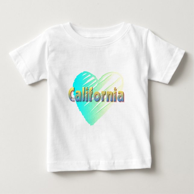 Camiseta De Bebé Corazón de California (Anverso)