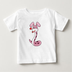 Camiseta De Bebé Corazón de Conejo de Serpientes