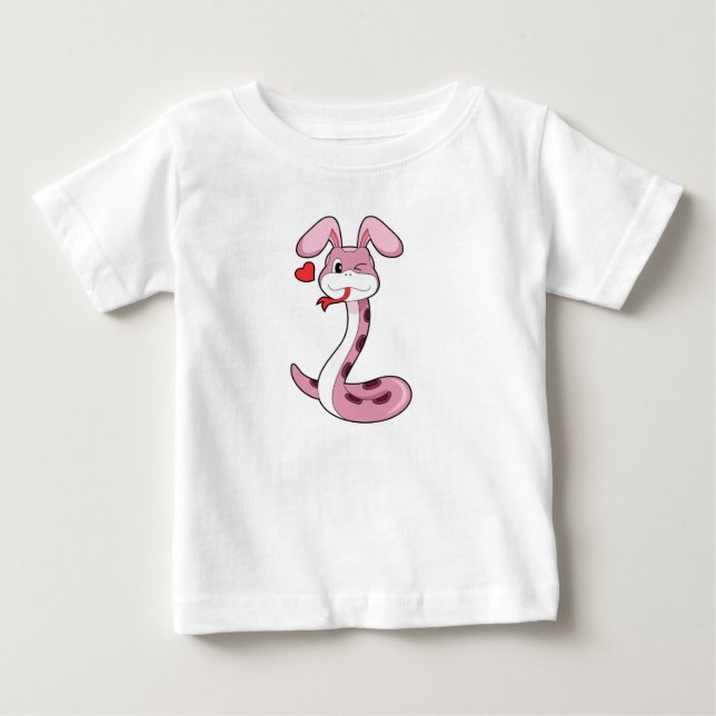 Camiseta De Bebé Corazón de Conejo de Serpientes (Anverso)