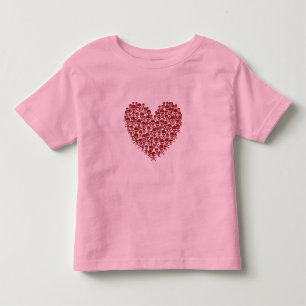 Camiseta De Bebé Corazón de cráneo rojo de sangre
