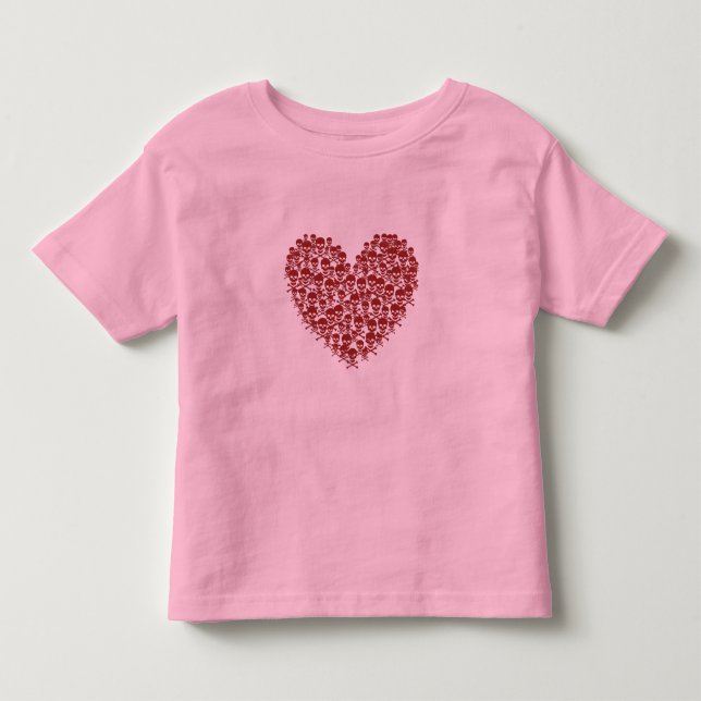 Camiseta De Bebé Corazón de cráneo rojo de sangre (Anverso)