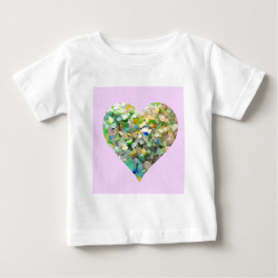 Camiseta De Bebé Corazón de cristal del mar en colores pastel en