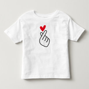 Camiseta De Bebé corazón de dedos coreano