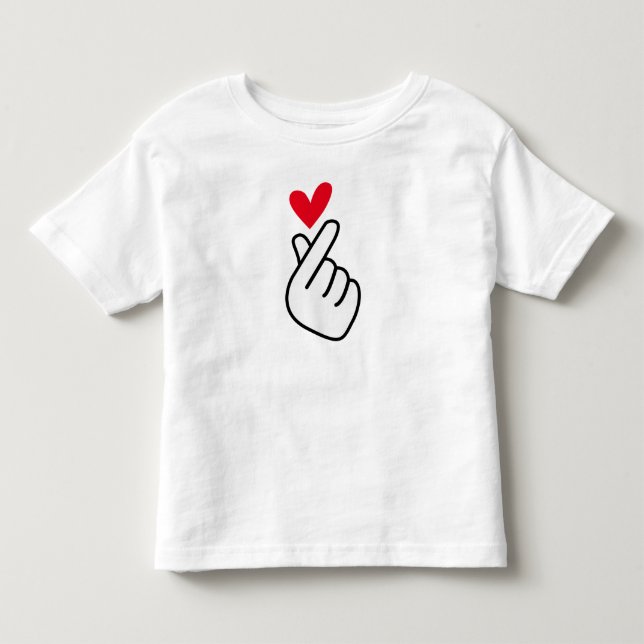 Camiseta De Bebé corazón de dedos coreano (Anverso)