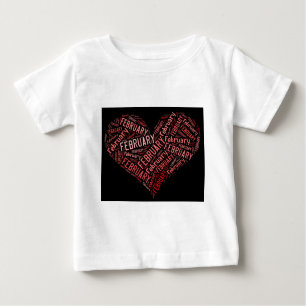Camiseta De Bebé Corazón de Febrero