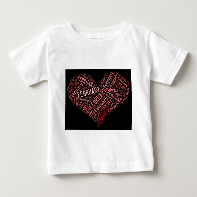 Camiseta De Bebé Corazón de Febrero (Anverso)