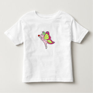 Camiseta De Bebé Corazón de flor de mariposa