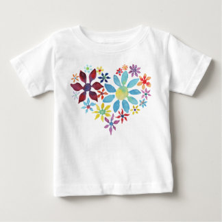 Camiseta De Bebé Corazón de flores