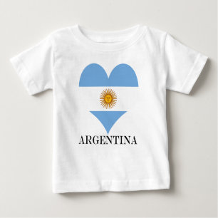 Camiseta De Bebé Corazón de la bandera de Argentina