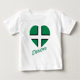 Camiseta De Bebé Corazón de la bandera de Devon con nombre