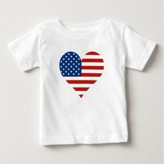 Camiseta De Bebé Corazón de la bandera de los E.E.U.U.