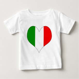 Camiseta De Bebé Corazón de la bandera italiana