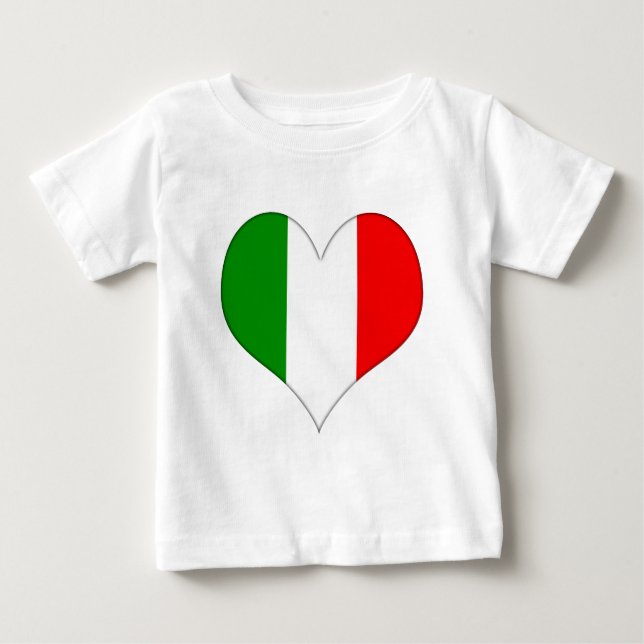 Camiseta De Bebé Corazón de la bandera italiana (Anverso)