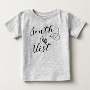 Camiseta De Bebé Corazón de la Bandera Sur Uita, hébridas exteriore