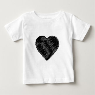 Camiseta De Bebé Corazón de la franja negra