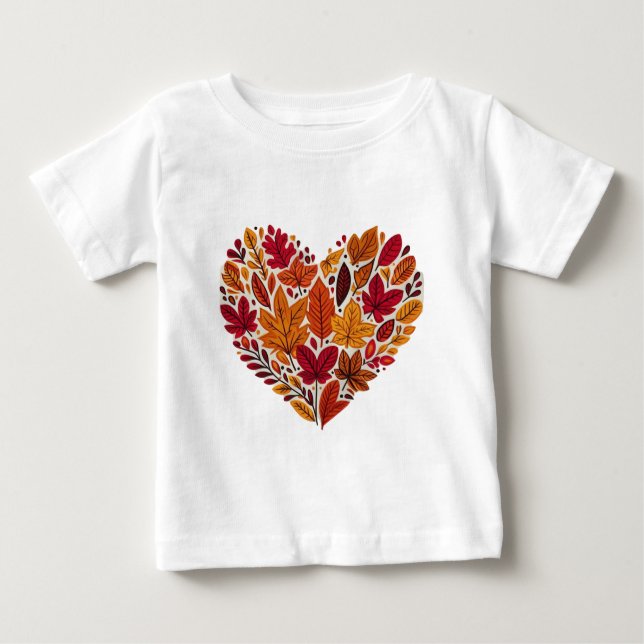 Camiseta De Bebé Corazón de la hoja (Anverso)